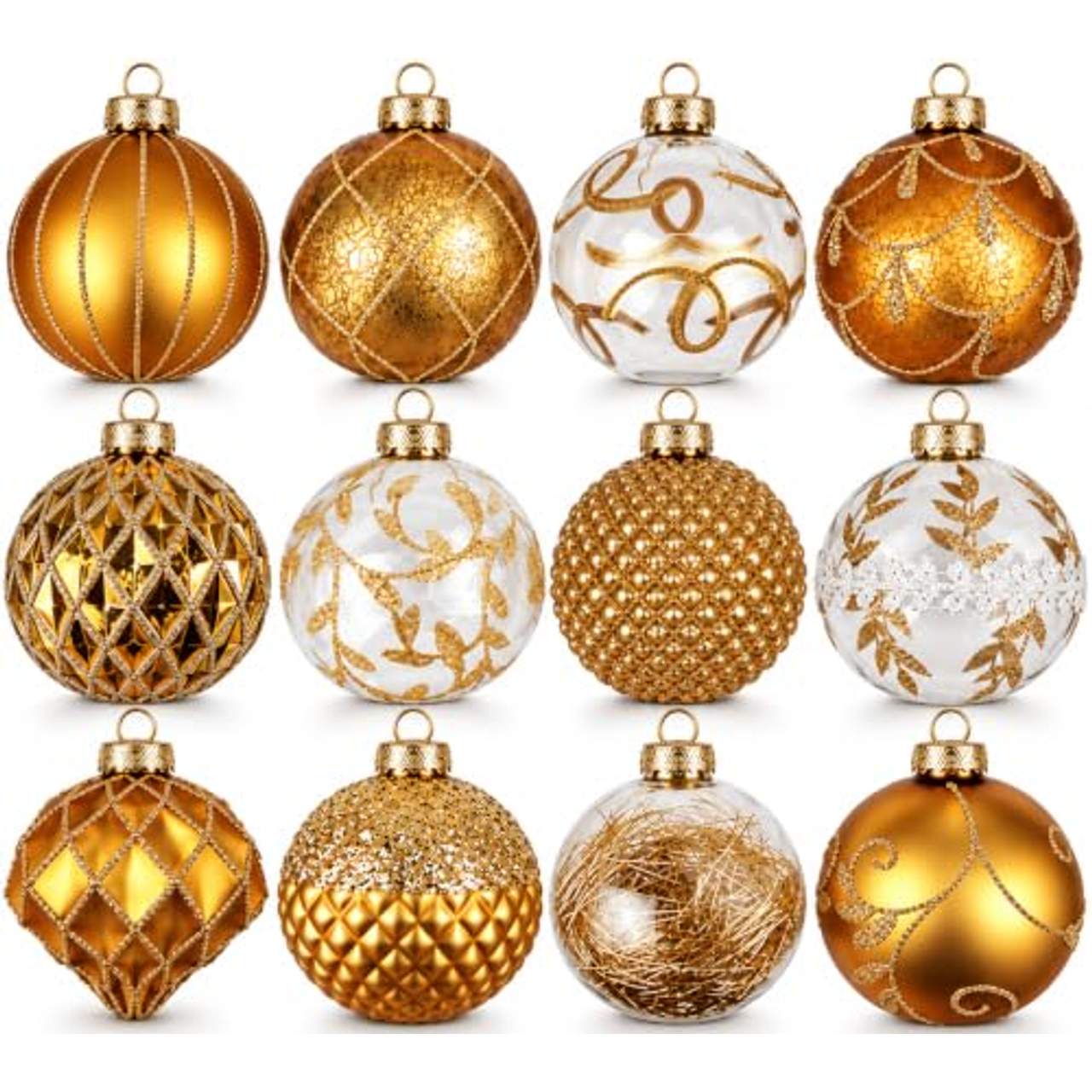 My-goodbuy24 12er Set Luxus Weihnachtskugeln Set D