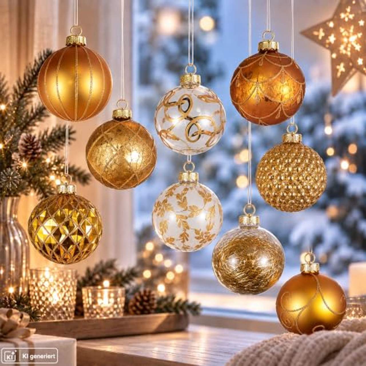 My-goodbuy24 12er Set Luxus Weihnachtskugeln Set D
