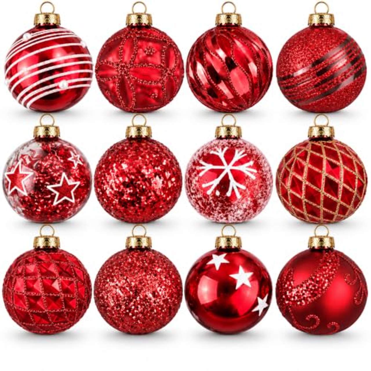 My-goodbuy24 12er Set Luxus Weihnachtskugeln Set M