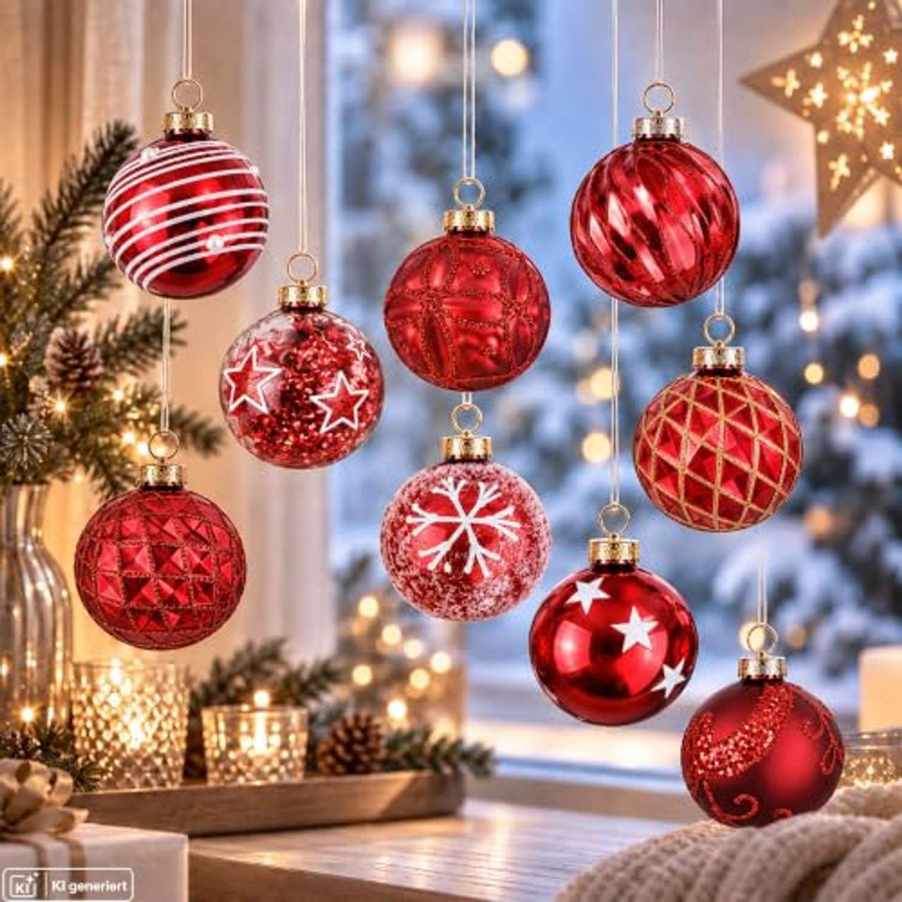 My-goodbuy24 12er Set Luxus Weihnachtskugeln Set M
