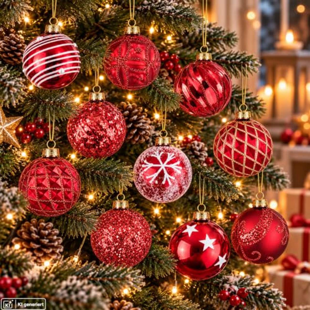 My-goodbuy24 12er Set Luxus Weihnachtskugeln Set M