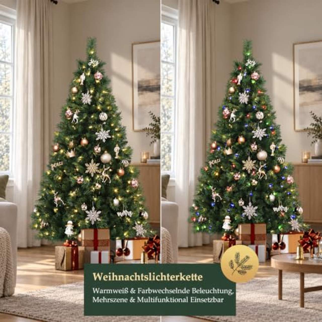 SALCAR Künstlicher Weihnachtsbaum mit Beleuchtung 180 cm