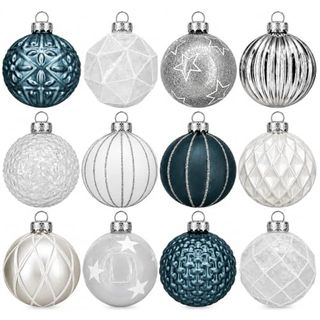 My-goodbuy24 12er Set Luxus Weihnachtskugeln Set F