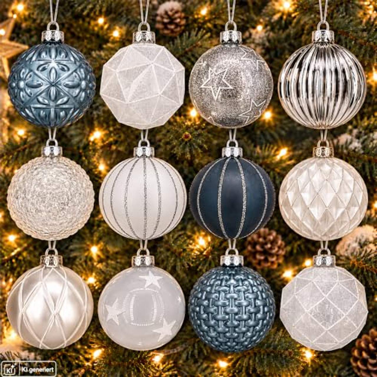 My-goodbuy24 12er Set Luxus Weihnachtskugeln Set F