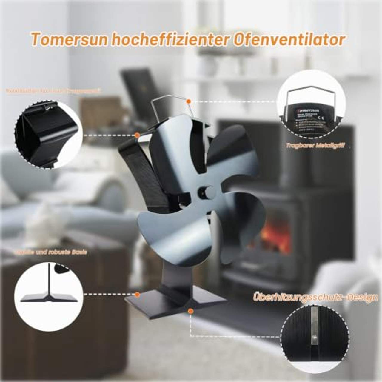 Tomersun Ofenventilator