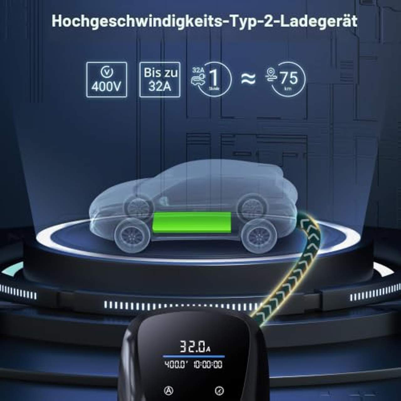 Tera EV Ladegerät mit Reservierung Typ 2 22KW 7m CEE