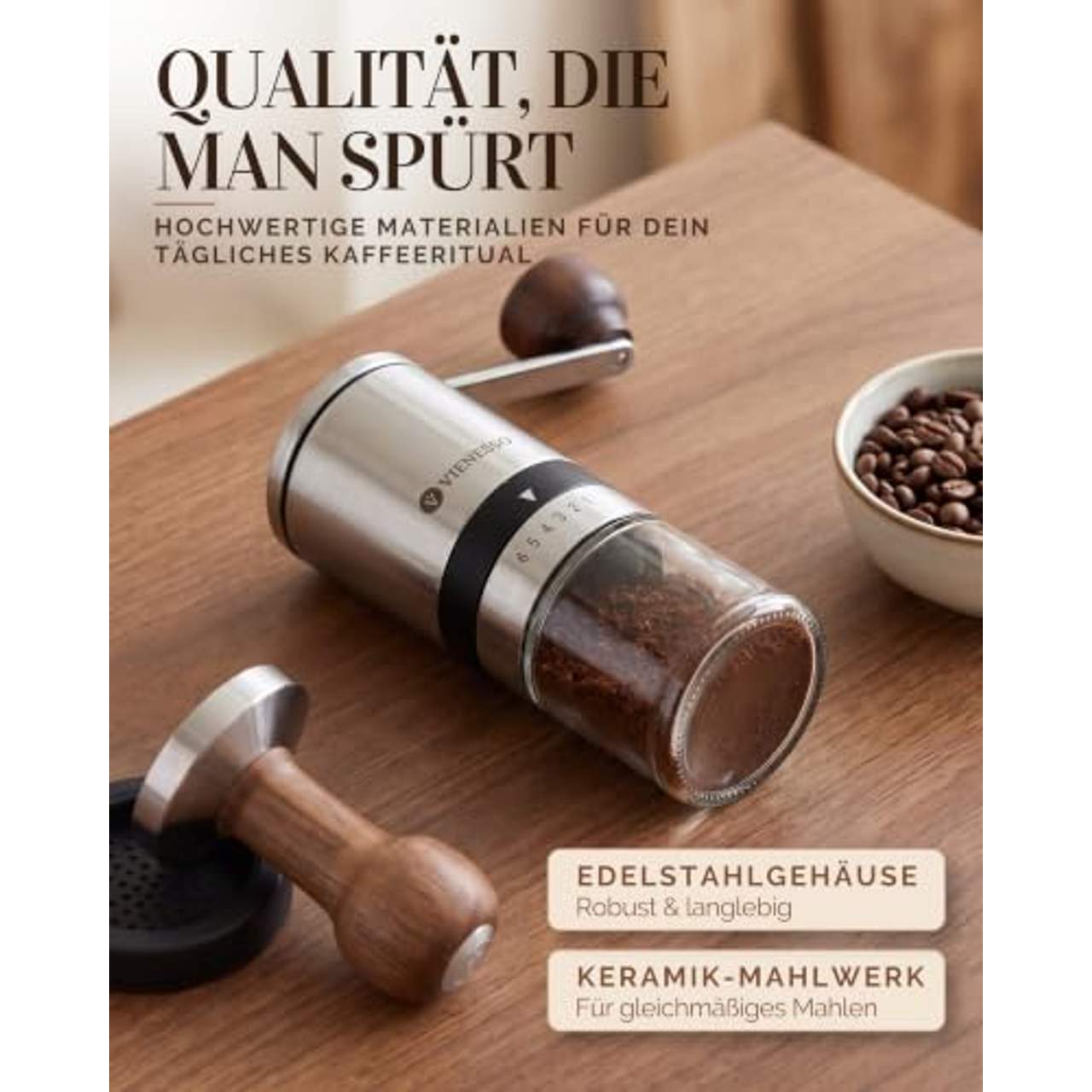 VIENESSO Kaffeemühle Manuell Hand