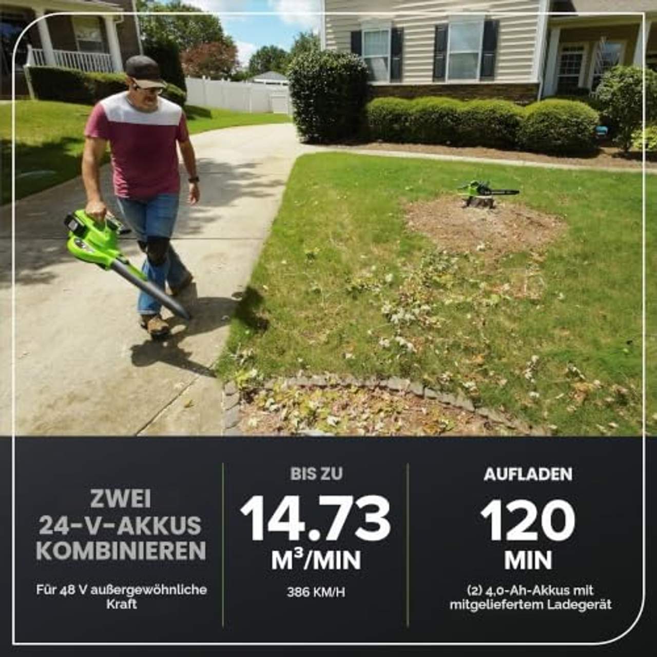 Greenworks 48V Akku Laubsauger - Laubbläser