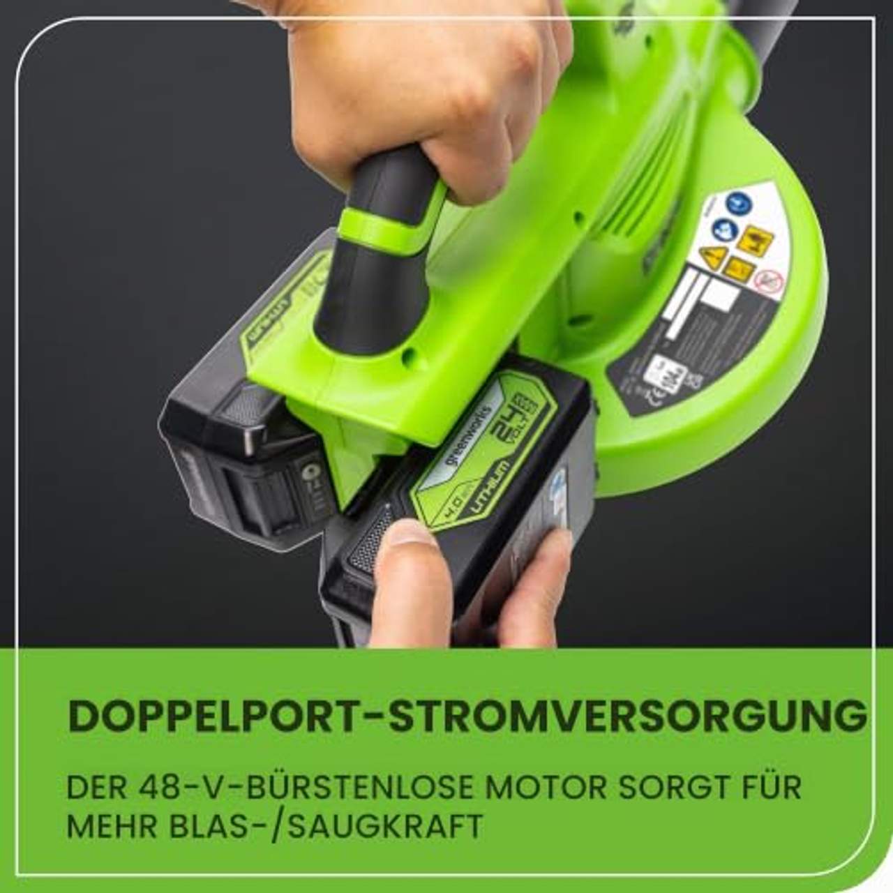Greenworks 48V Akku Laubsauger - Laubbläser