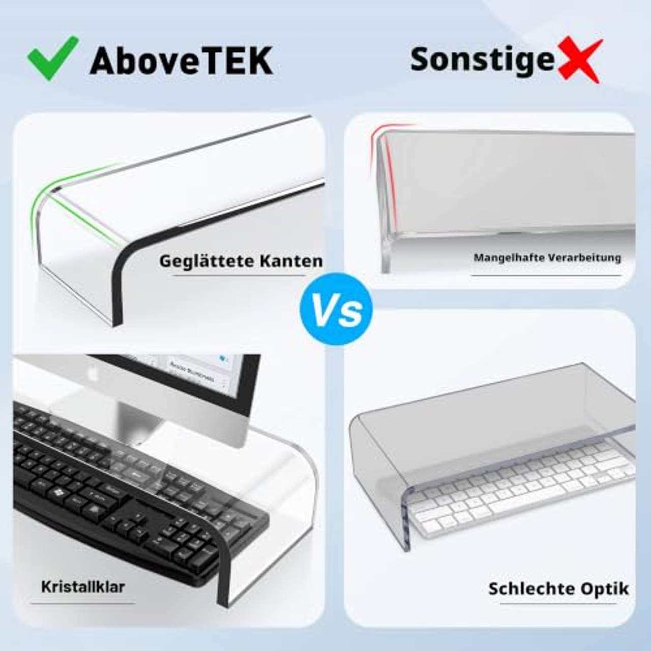 AboveTEK Monitorständer Acryl Bildschirmständer