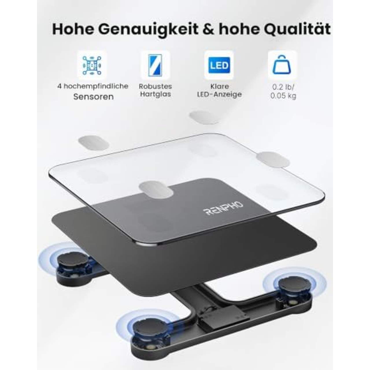 RENPHO Körperfettwaage Bluetooth Personenwaage