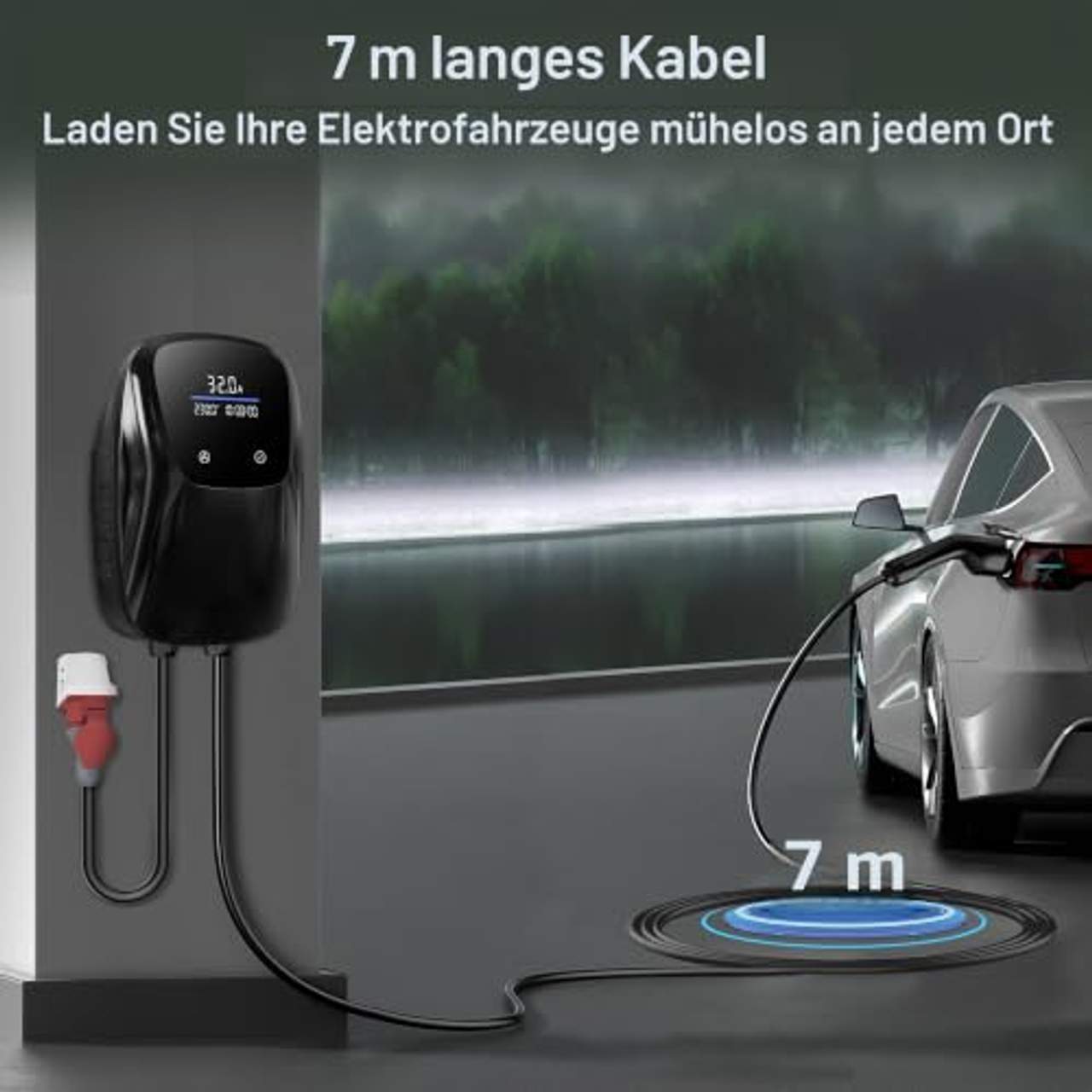 Tera EV Ladegerät mit Reservierung Typ 2 22KW 7m CEE
