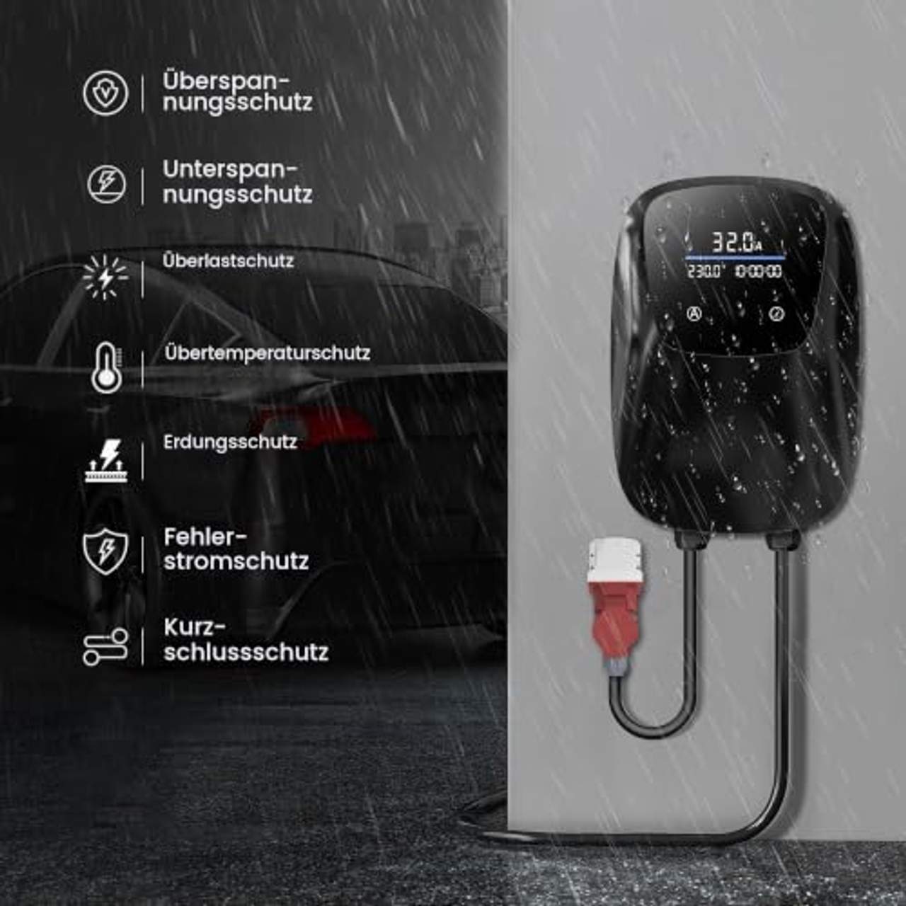 Tera EV Ladegerät mit Reservierung Typ 2 22KW 7m CEE