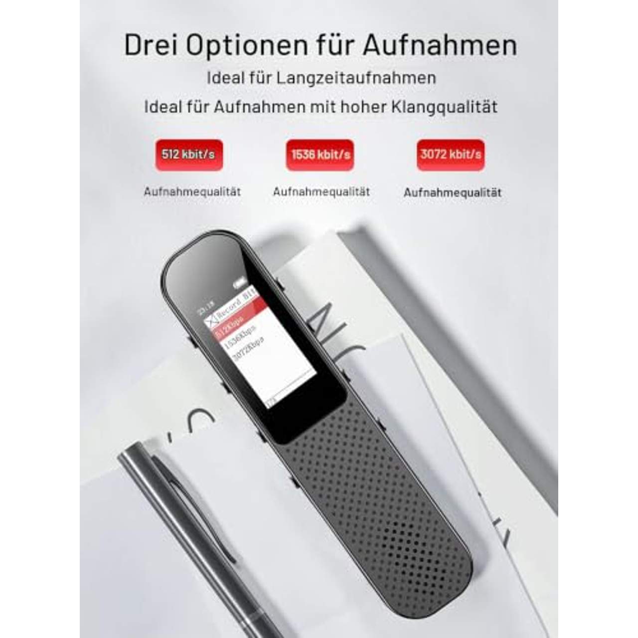 64GB Digitales Diktiergerät Mini