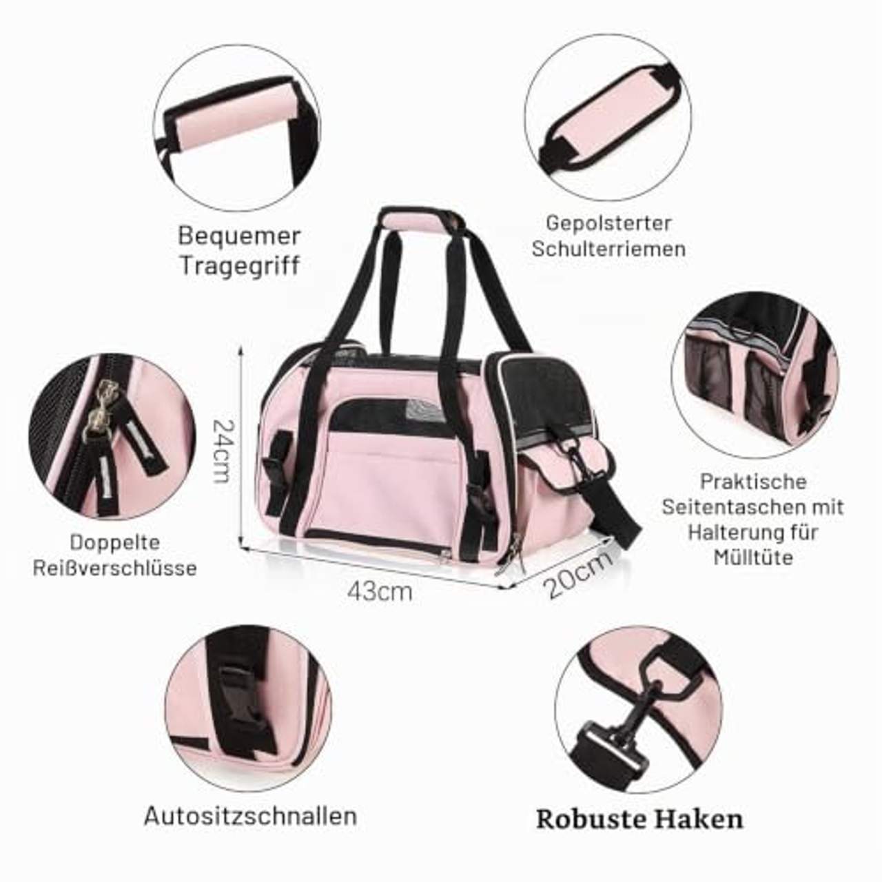 Kaka mall Transporttasche für Katzen Hunde Comfort Fluggesellschaft Zugelassen Travel