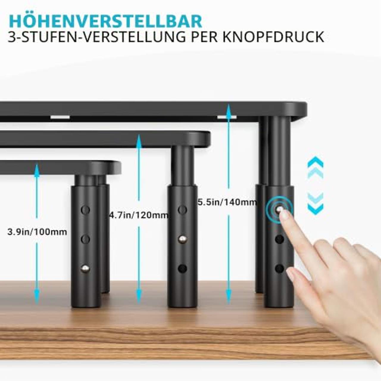 BONTEC Monitorständer Höhenverstellbarer Bildschirmständer