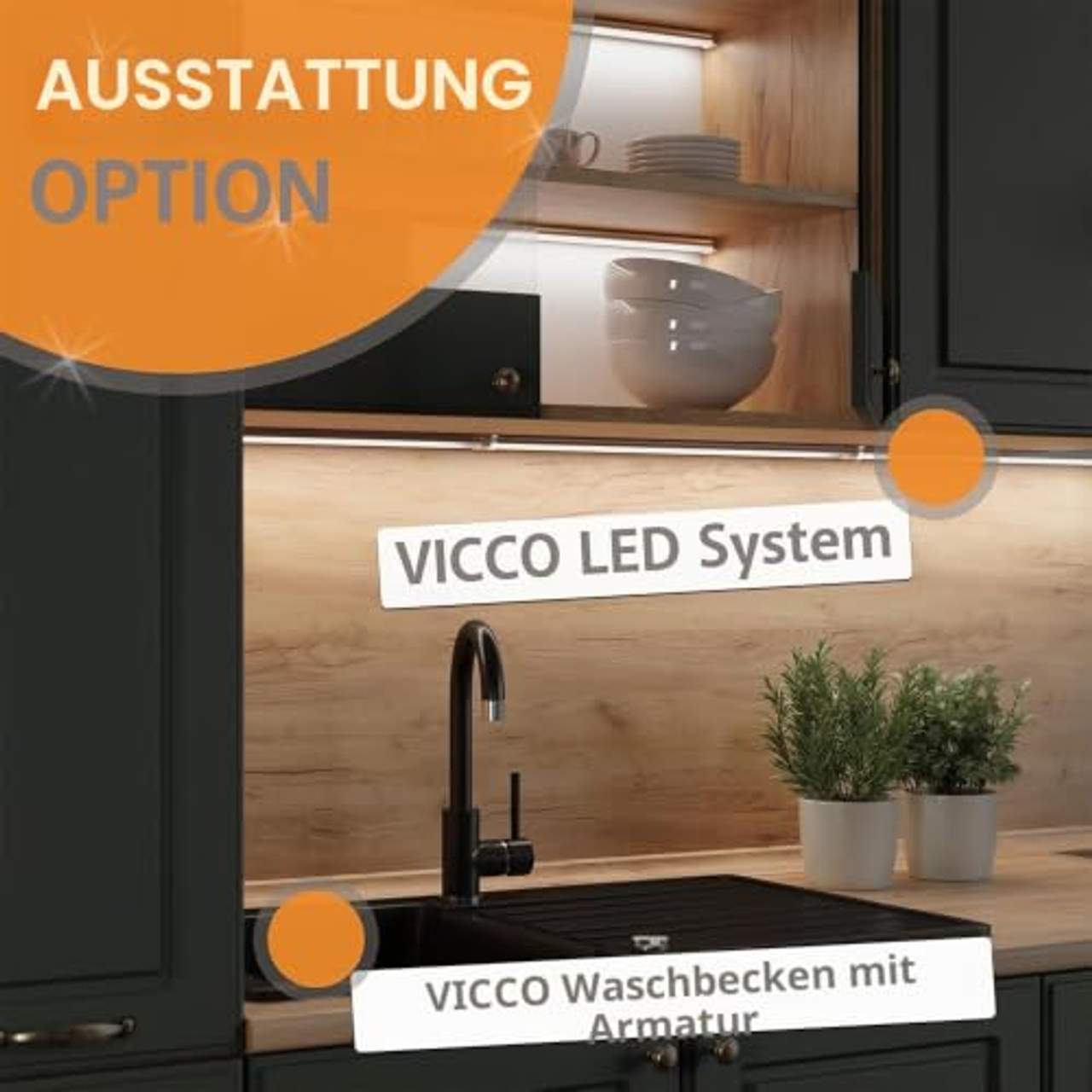 Vicco Singleküche R-Line Küchenzeile Single