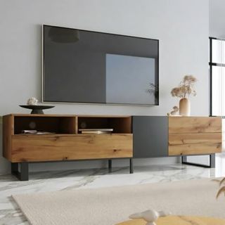 ZUUYEE TV-Schrank mit 2 Türen und 2 Schubladen