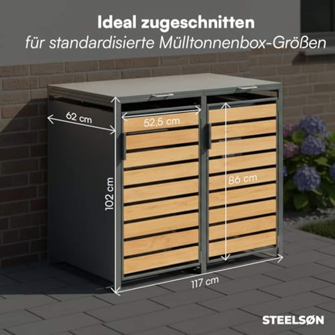 STEELSØN Kestra Mülltonnenbox 2er bis 120L
