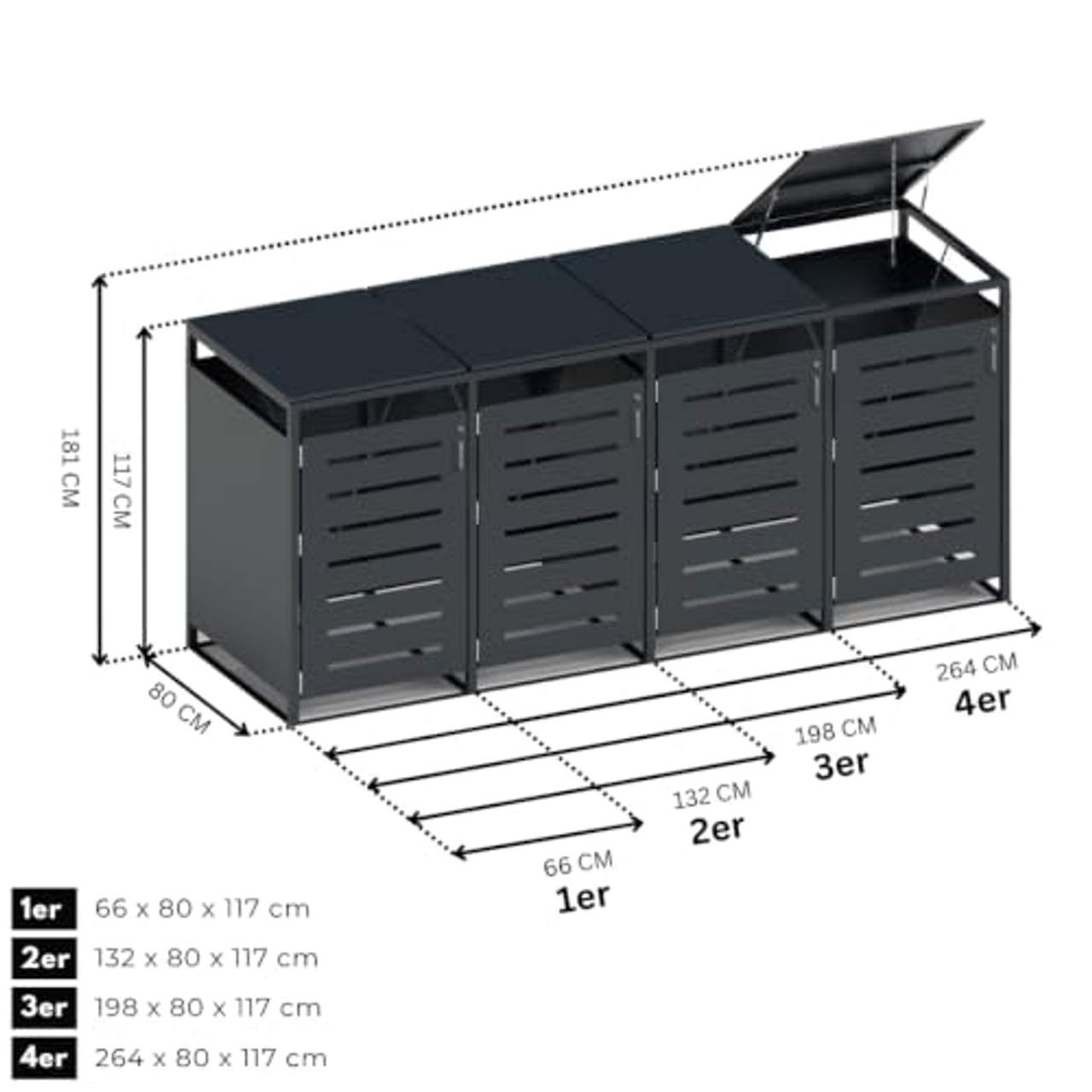 Mega Mülltonnenbox 3er Set