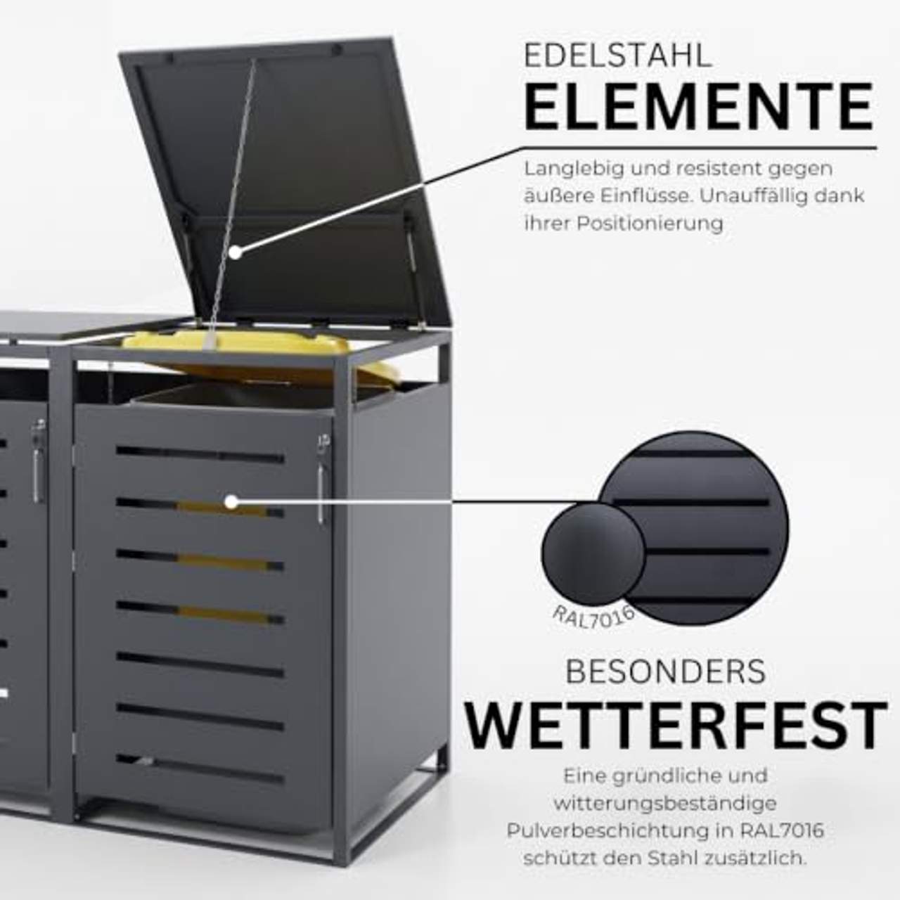 Mega Mülltonnenbox 3er Set