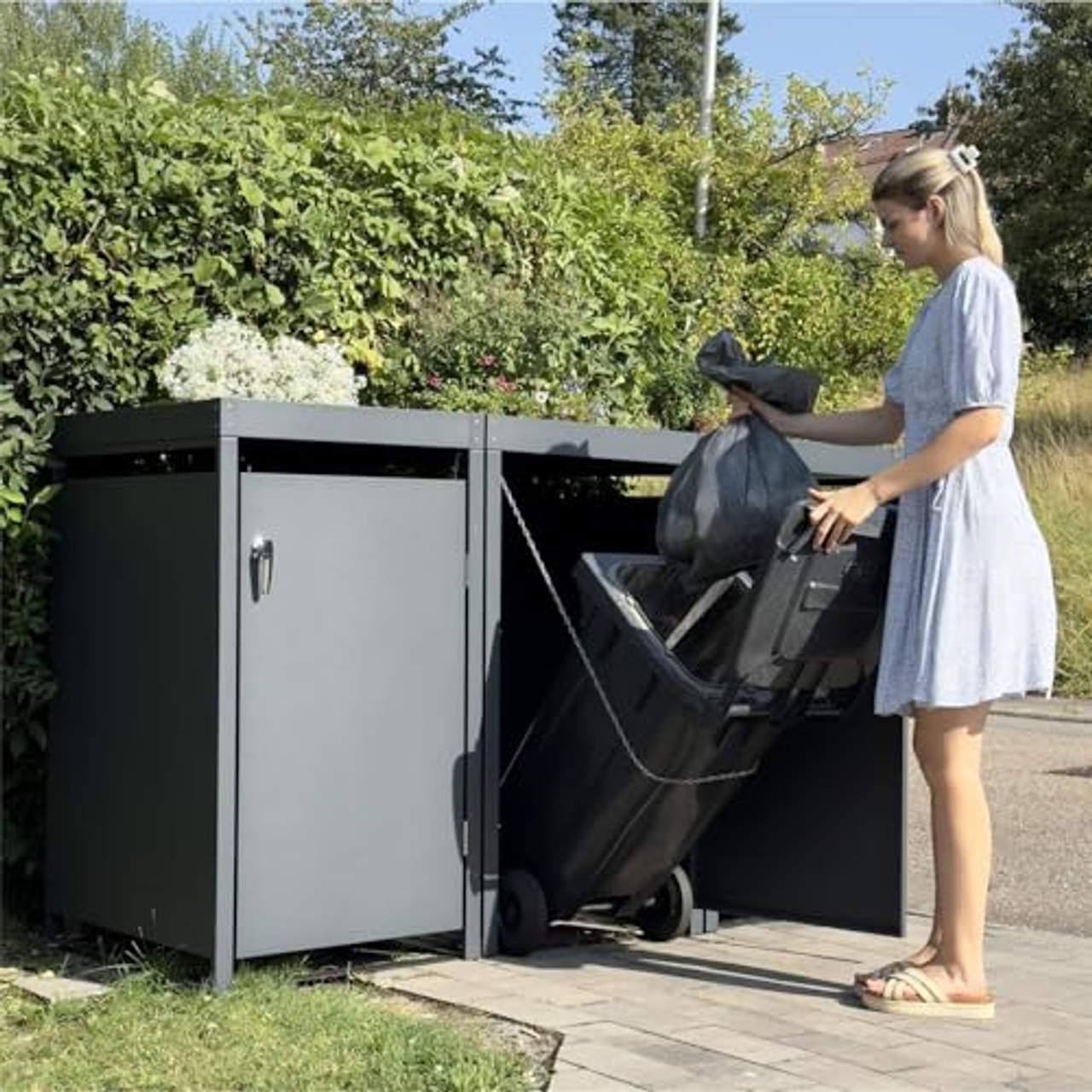 Metzler Mülltonnenbox in Anthrazit