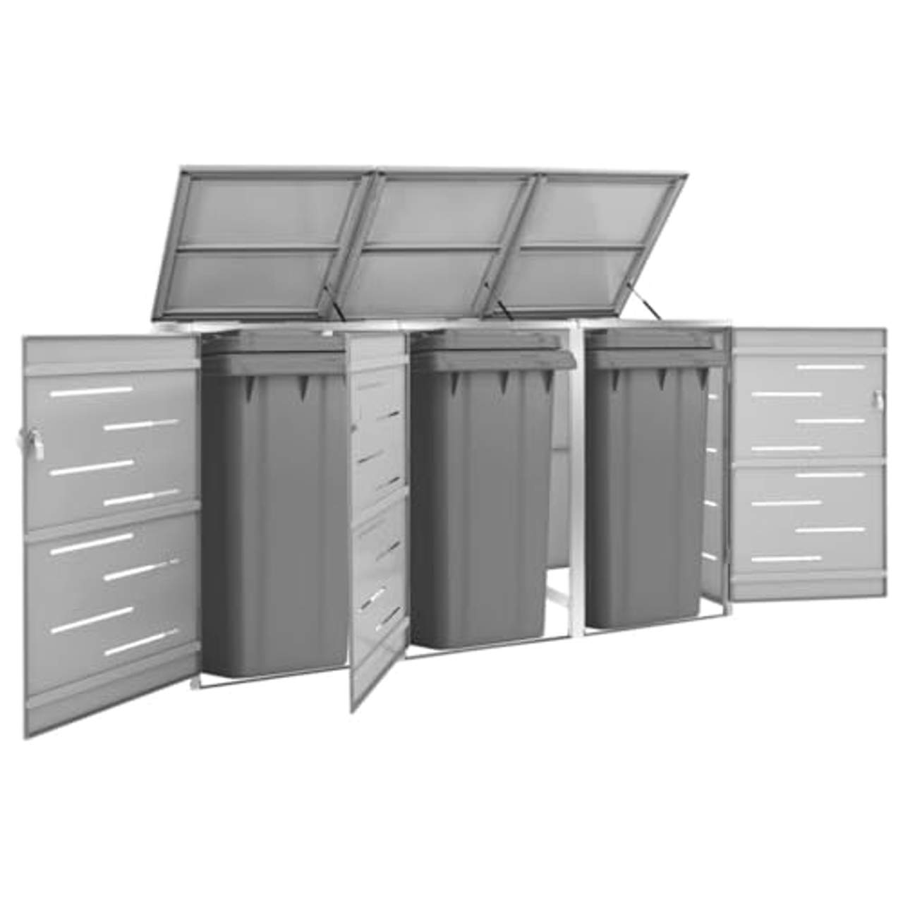Refined Mülltonnenbox für 3 Tonnen Edelstahl