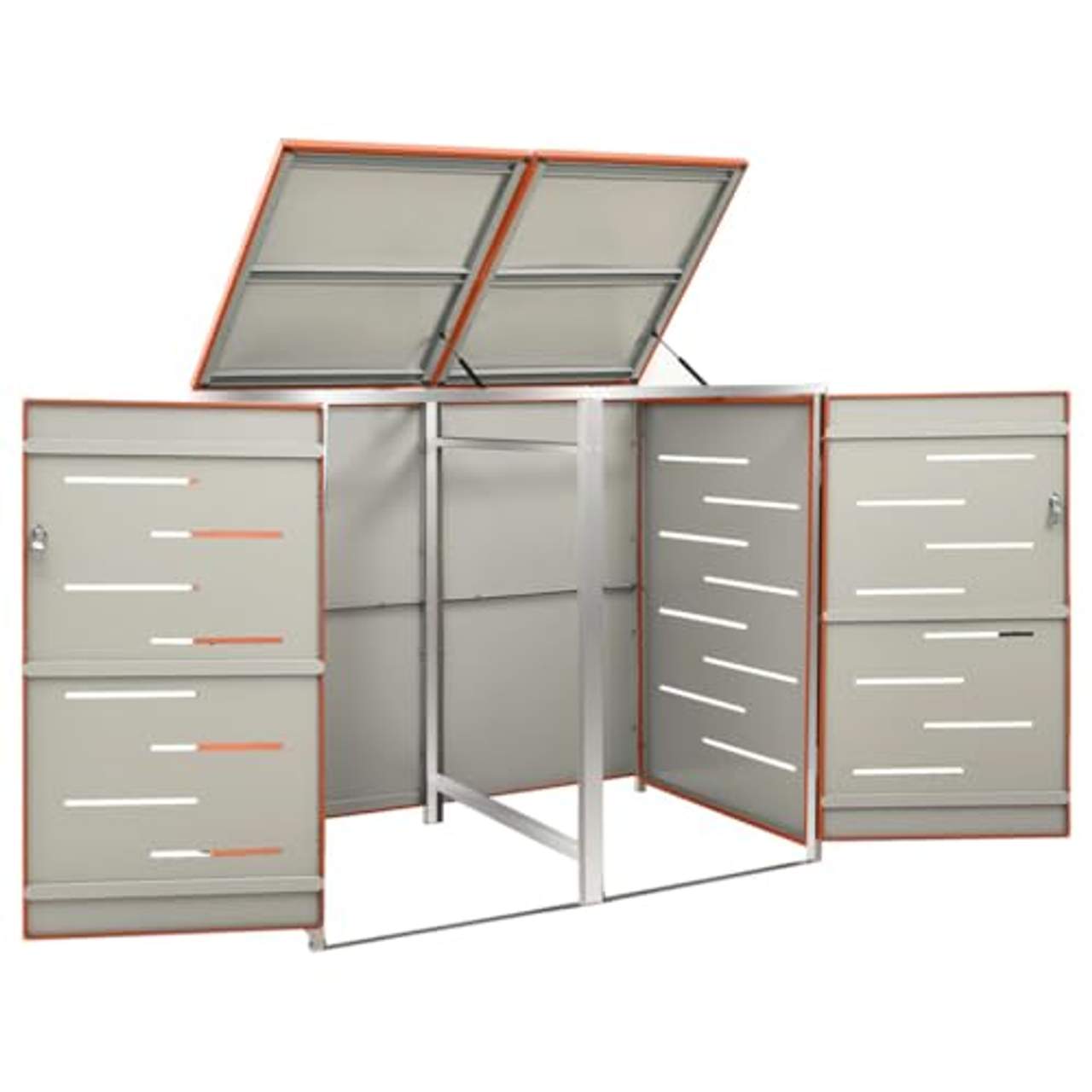 Refined Mülltonnenbox für 2 Tonnen Edelstahl