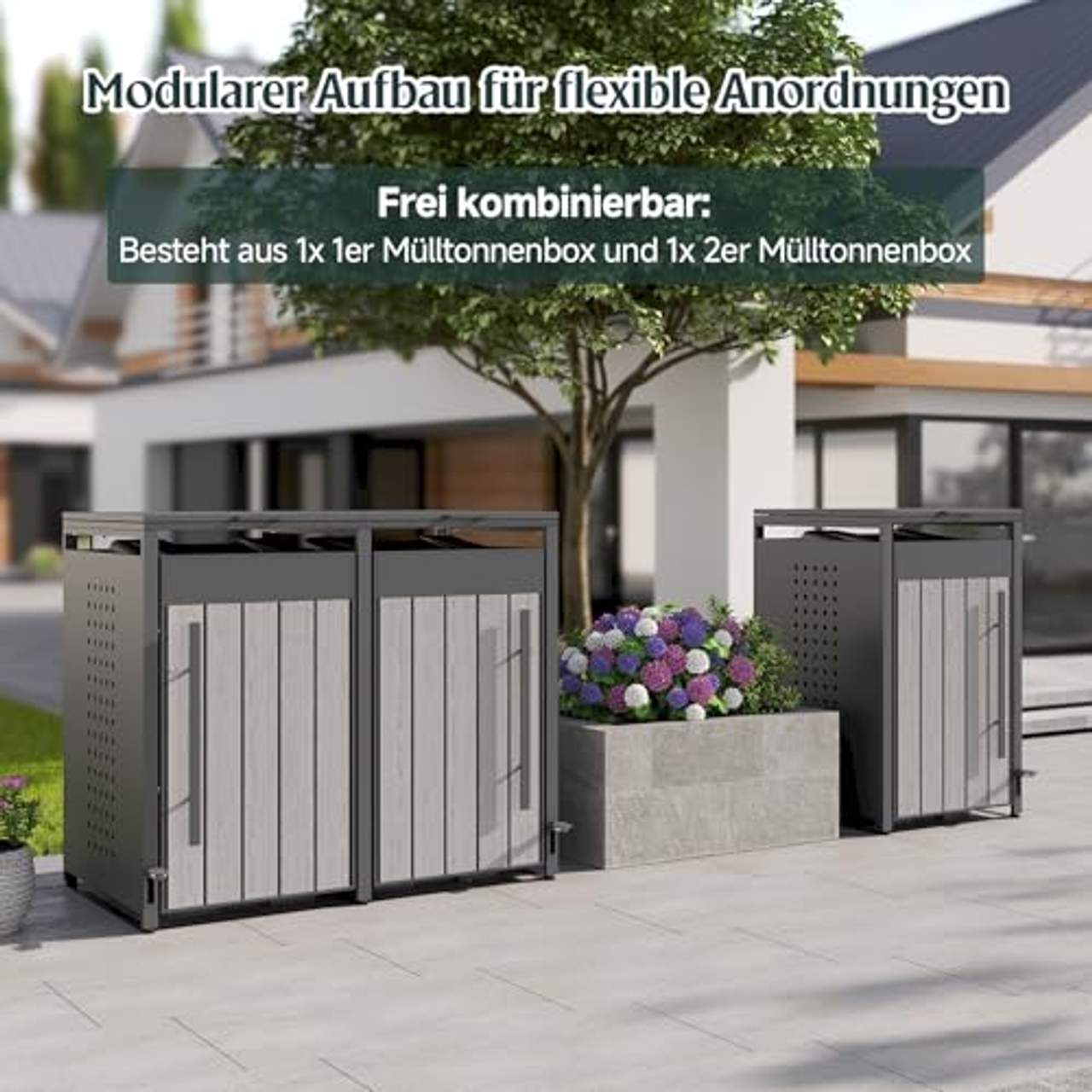 OMERAI Mülltonnenbox 3er 240L