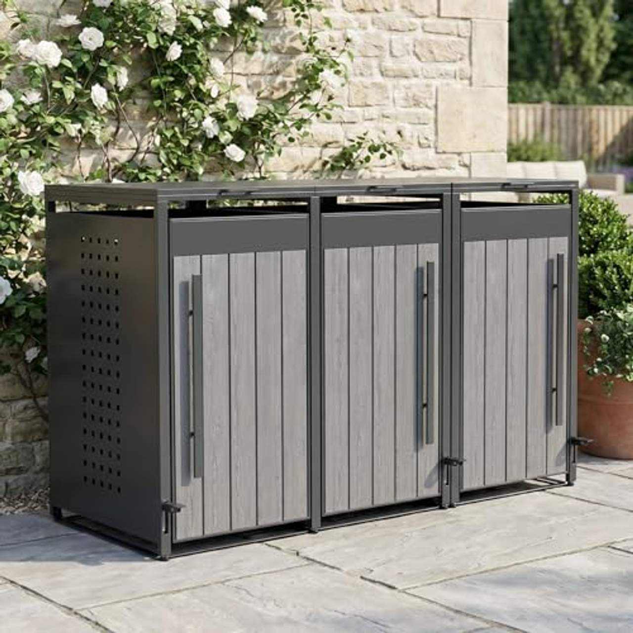 OMERAI Mülltonnenbox 3er 240L