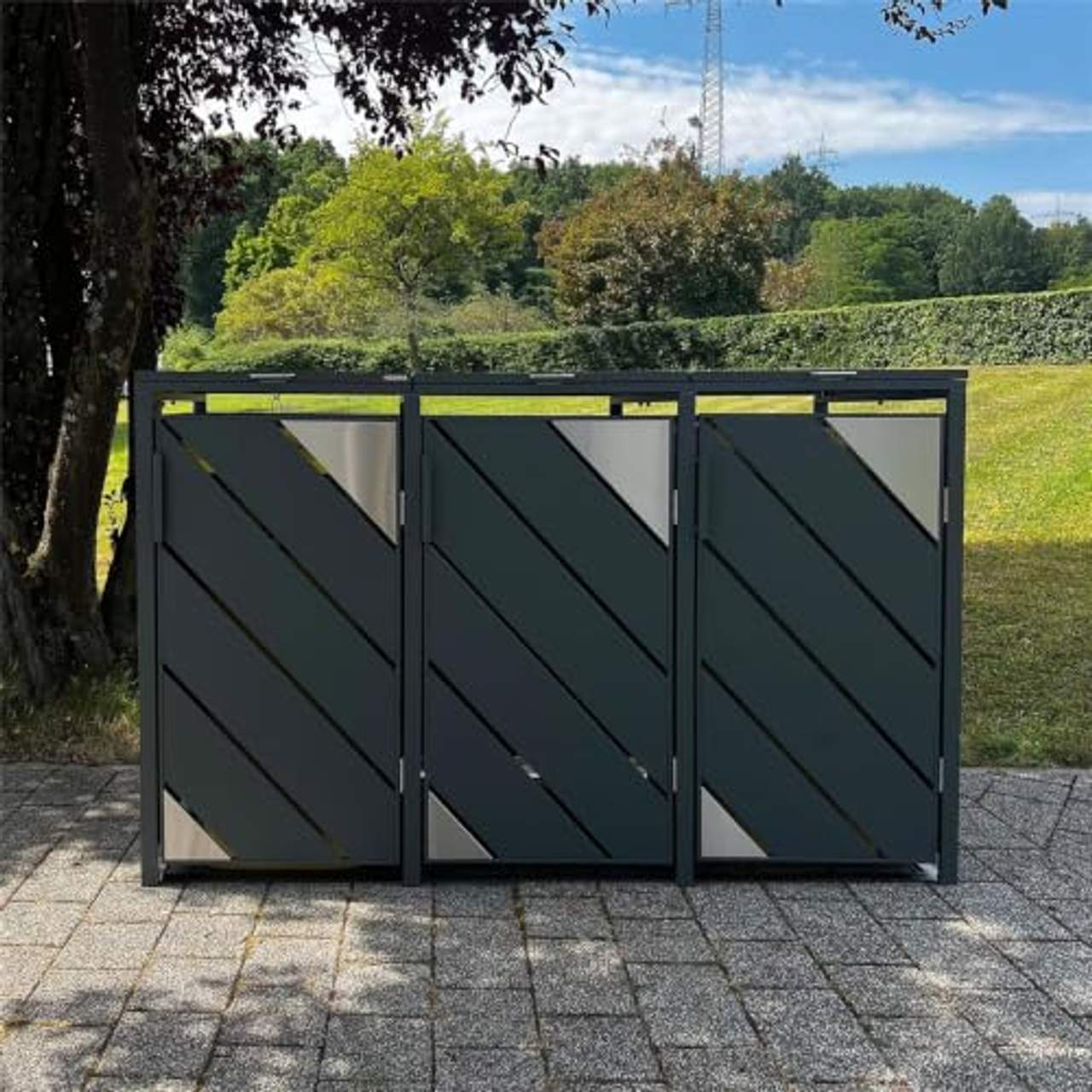 Metzler Mülltonnenbox 3er 240L Anthrazit