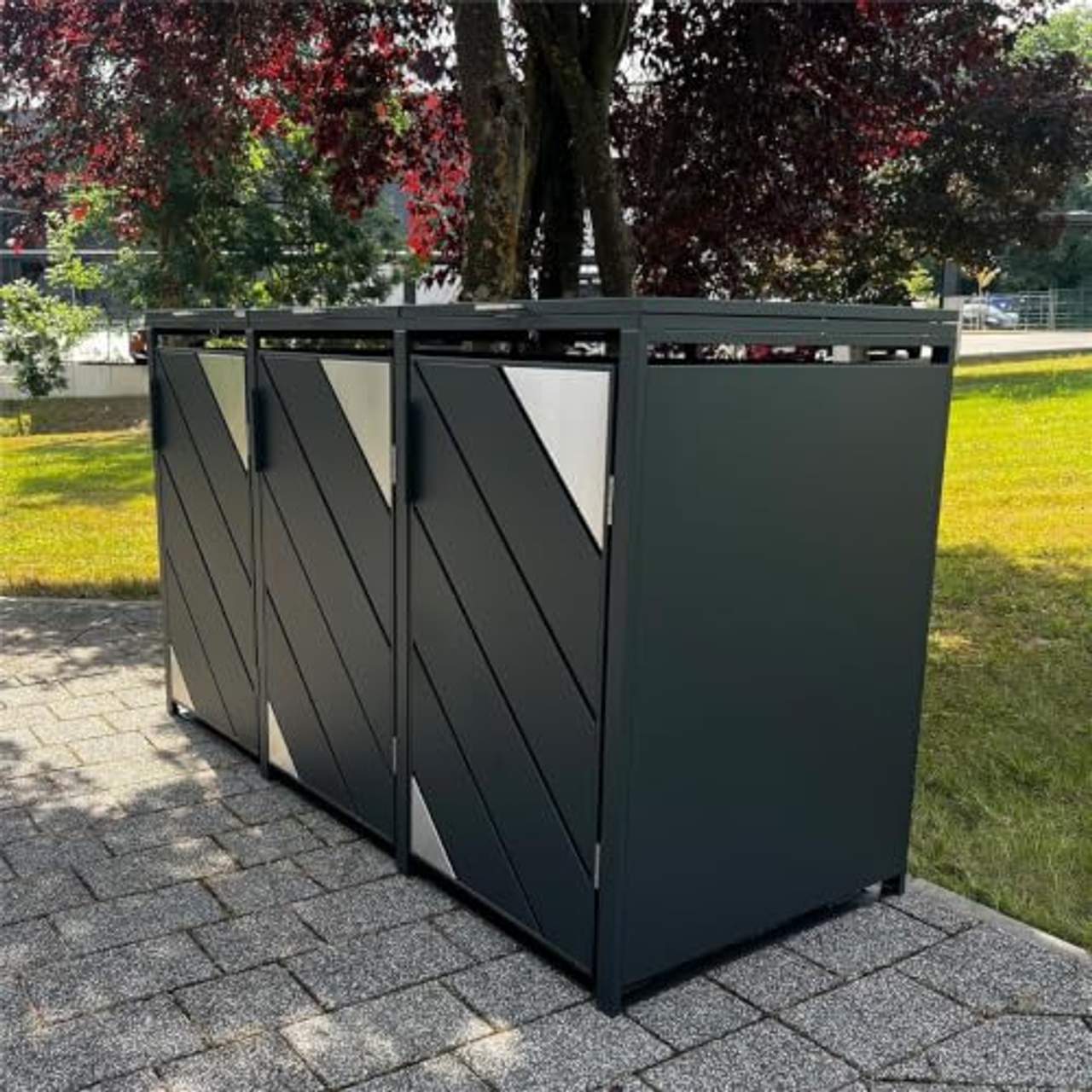 Metzler Mülltonnenbox 3er 240L Anthrazit