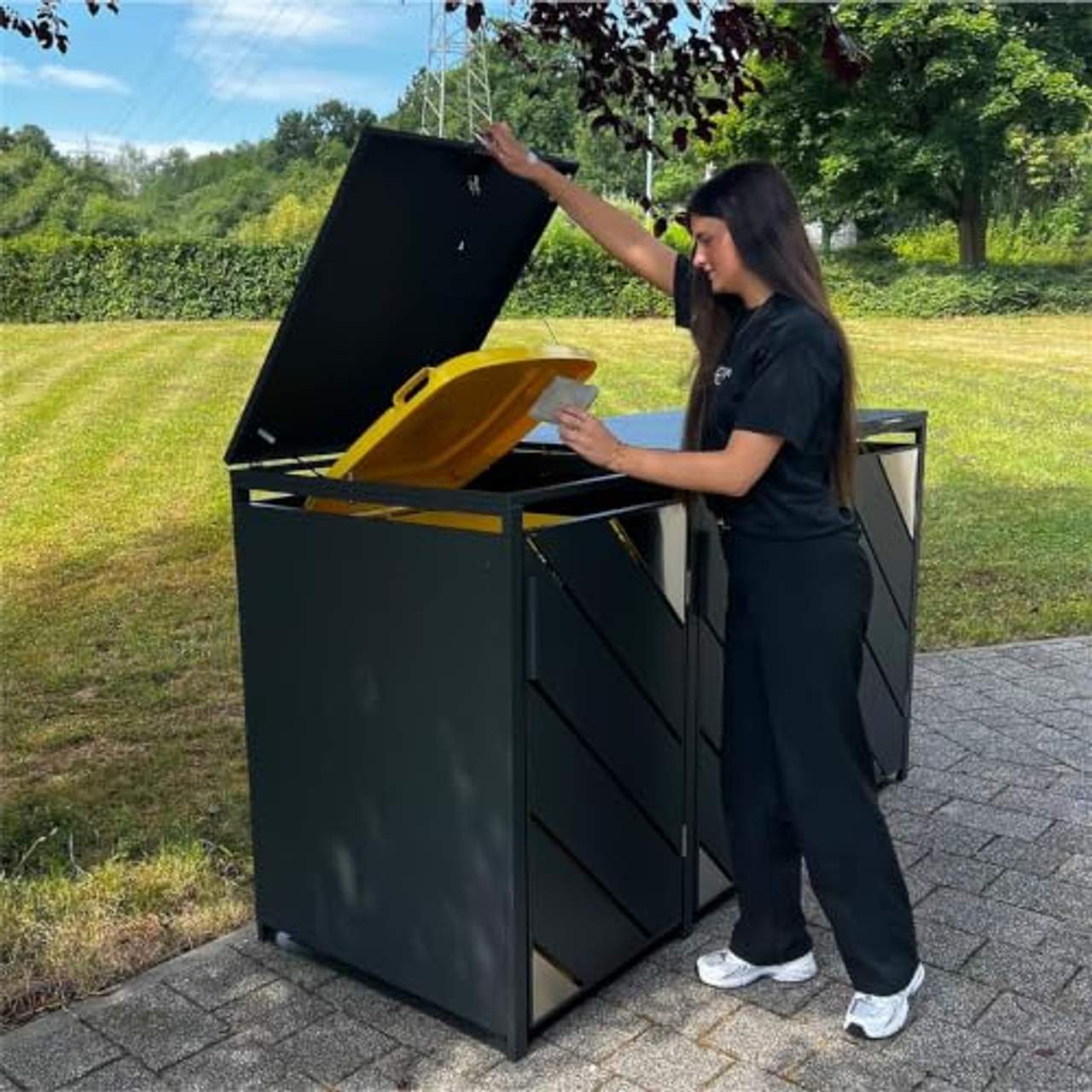 Metzler Mülltonnenbox 3er 240L Anthrazit