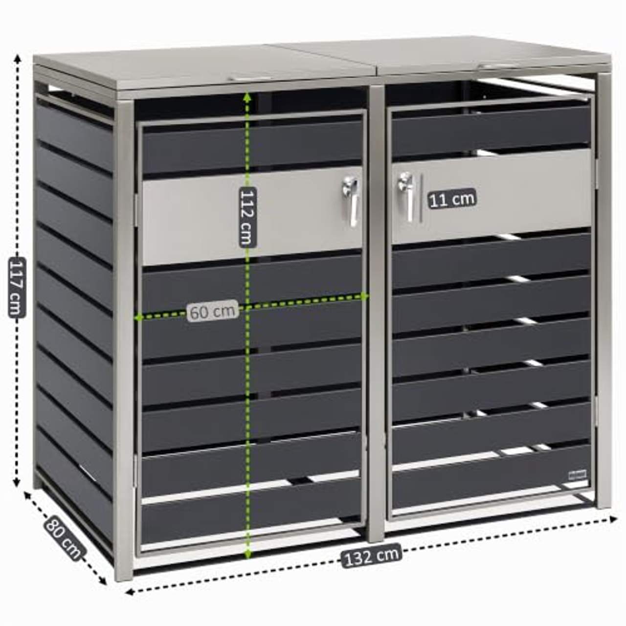Zelsius Mülltonnenbox 2er Mülltonnen