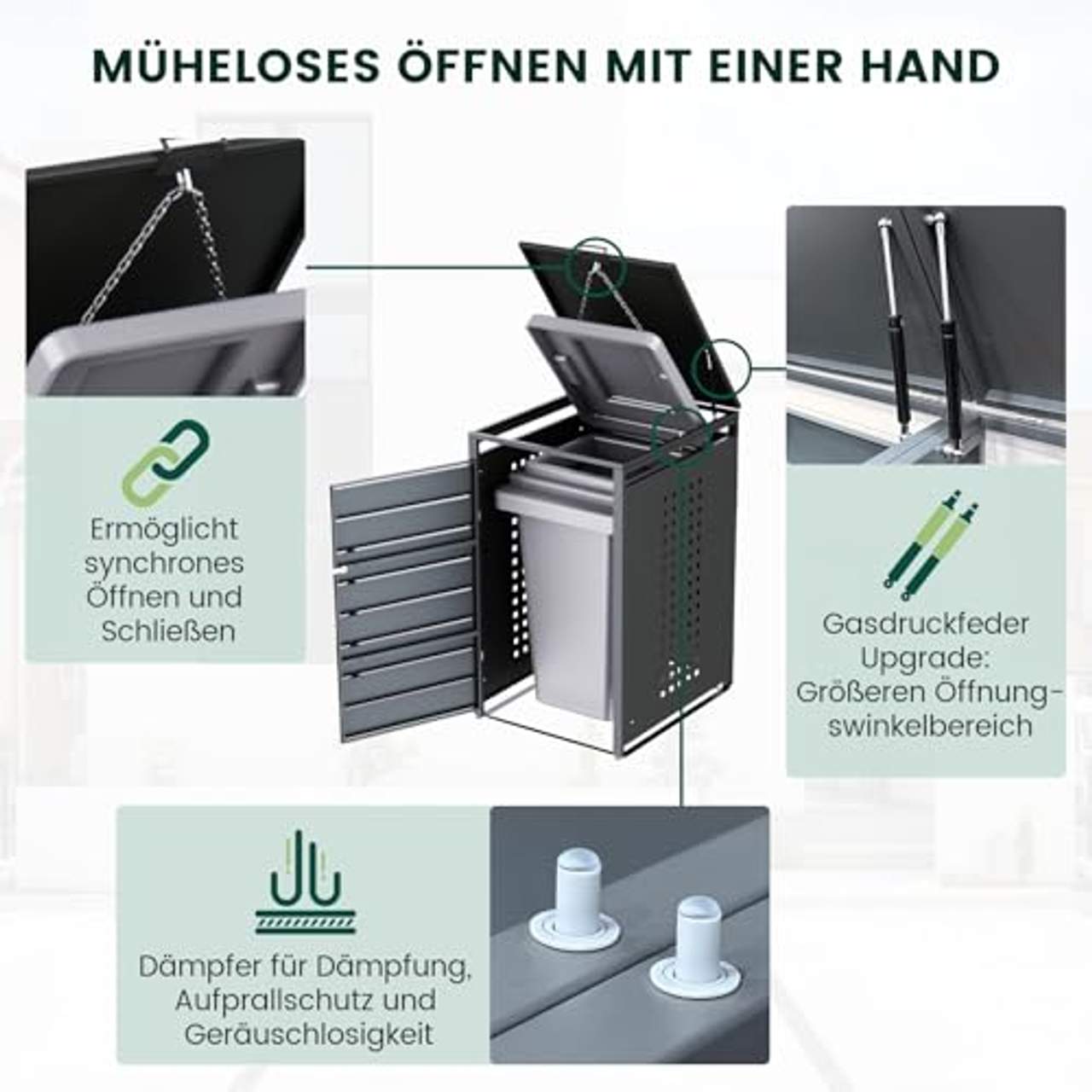 CHOSHOME Mülltonnenbox 2er 240L