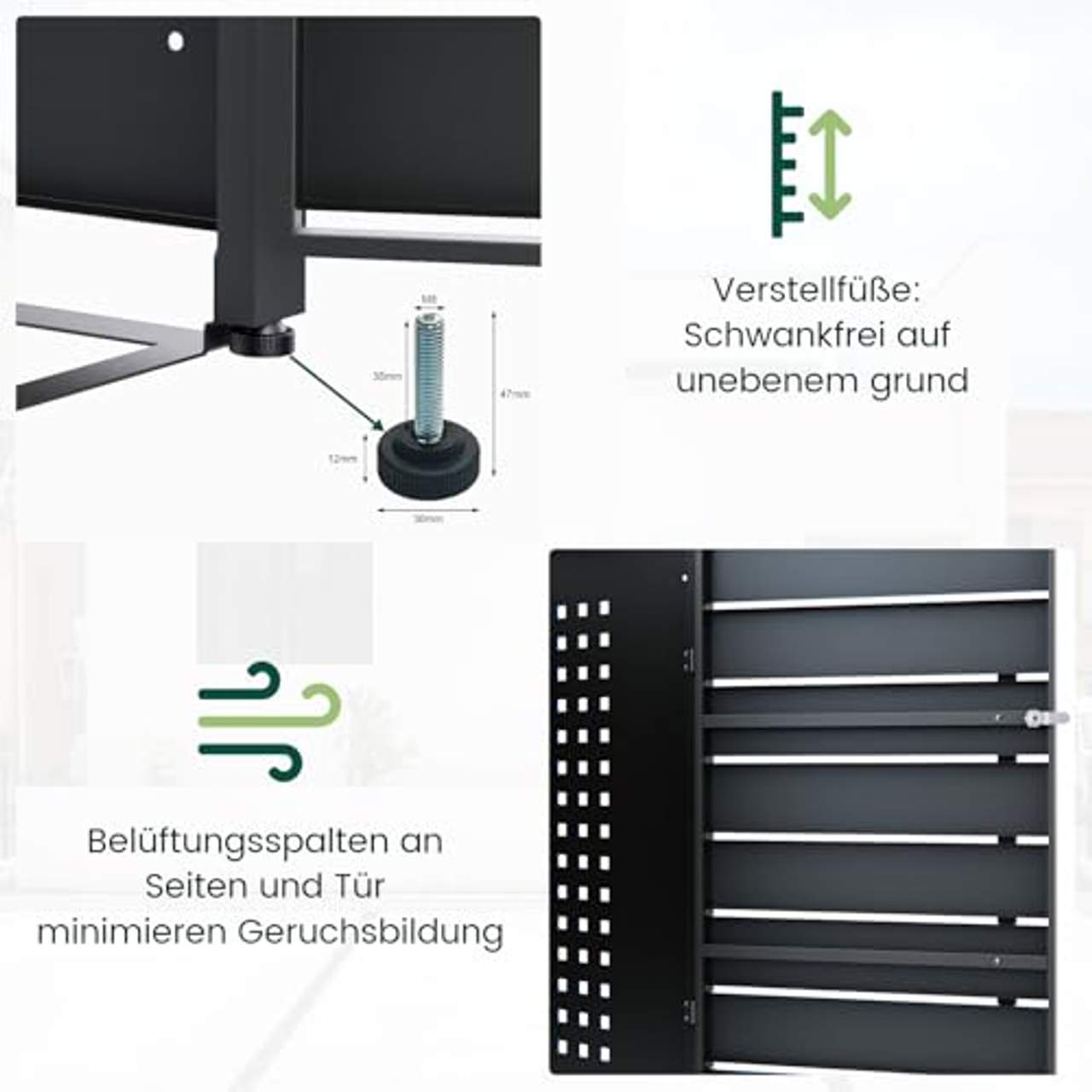 CHOSHOME Mülltonnenbox 2er 240L