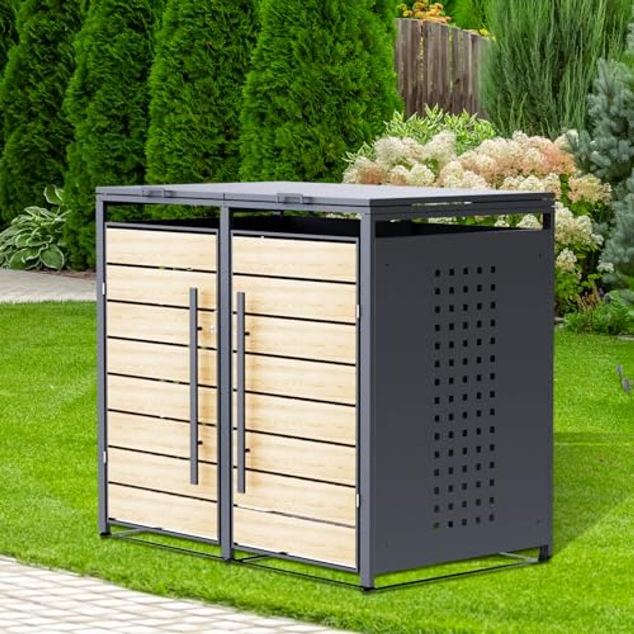 CHOSHOME Mülltonnenbox 2er 240L