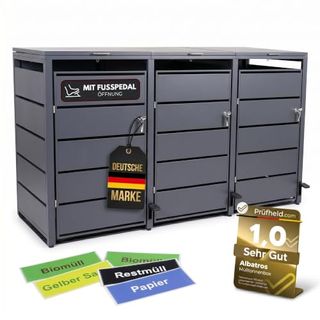 ALBATROS Mülltonnenbox 3er mit Pedal