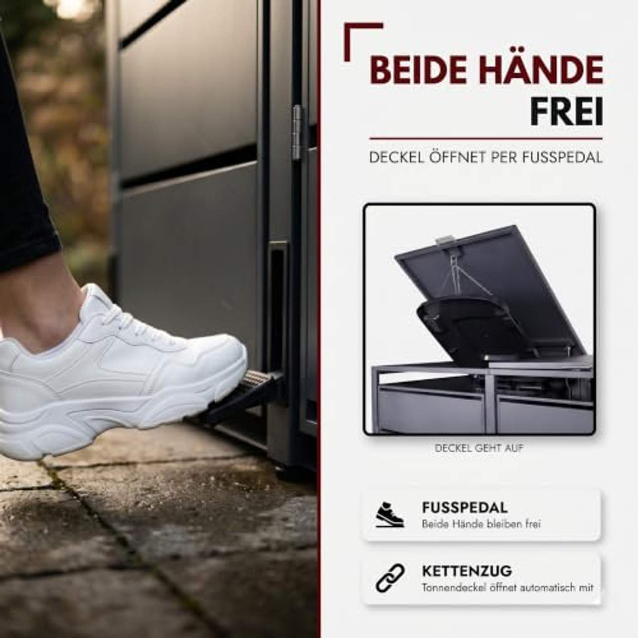 ALBATROS Mülltonnenbox 3er mit Pedal