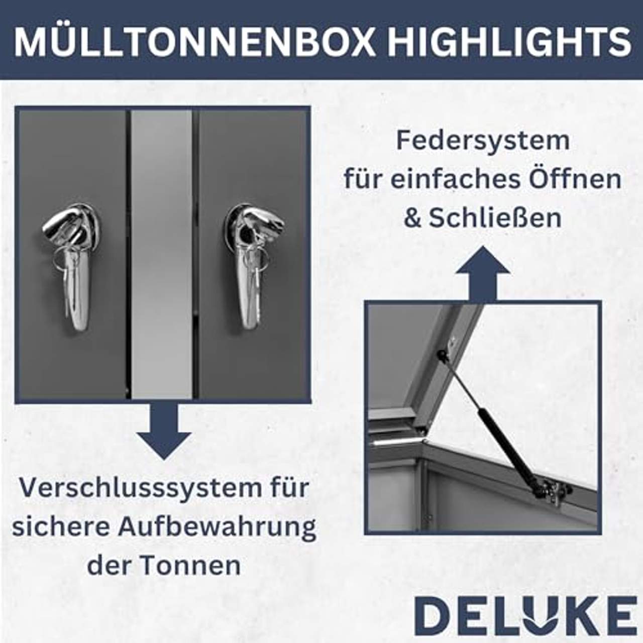 DELUKE 4er Mülltonnenbox Jagu Edelstahl