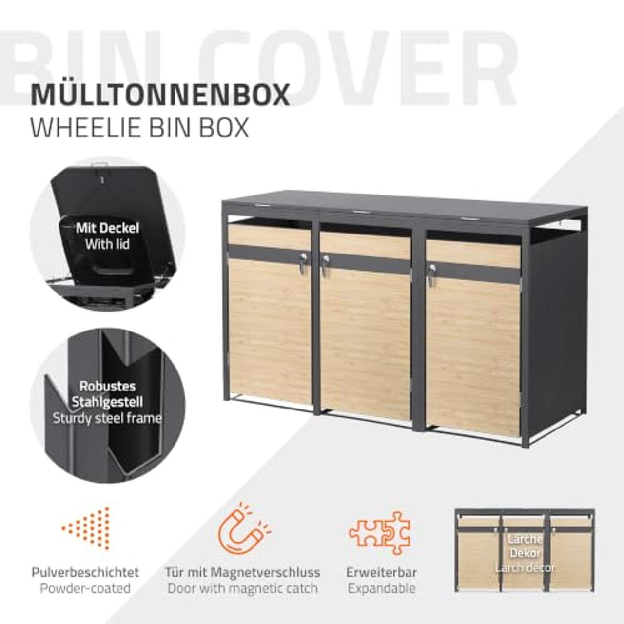 ML-Design Mülltonnenbox 3er 240L