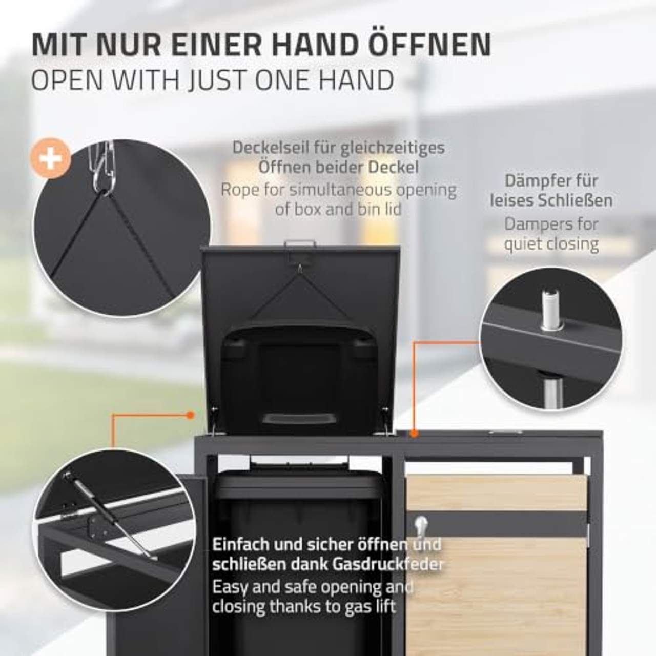 ML-Design Mülltonnenbox 3er 240L