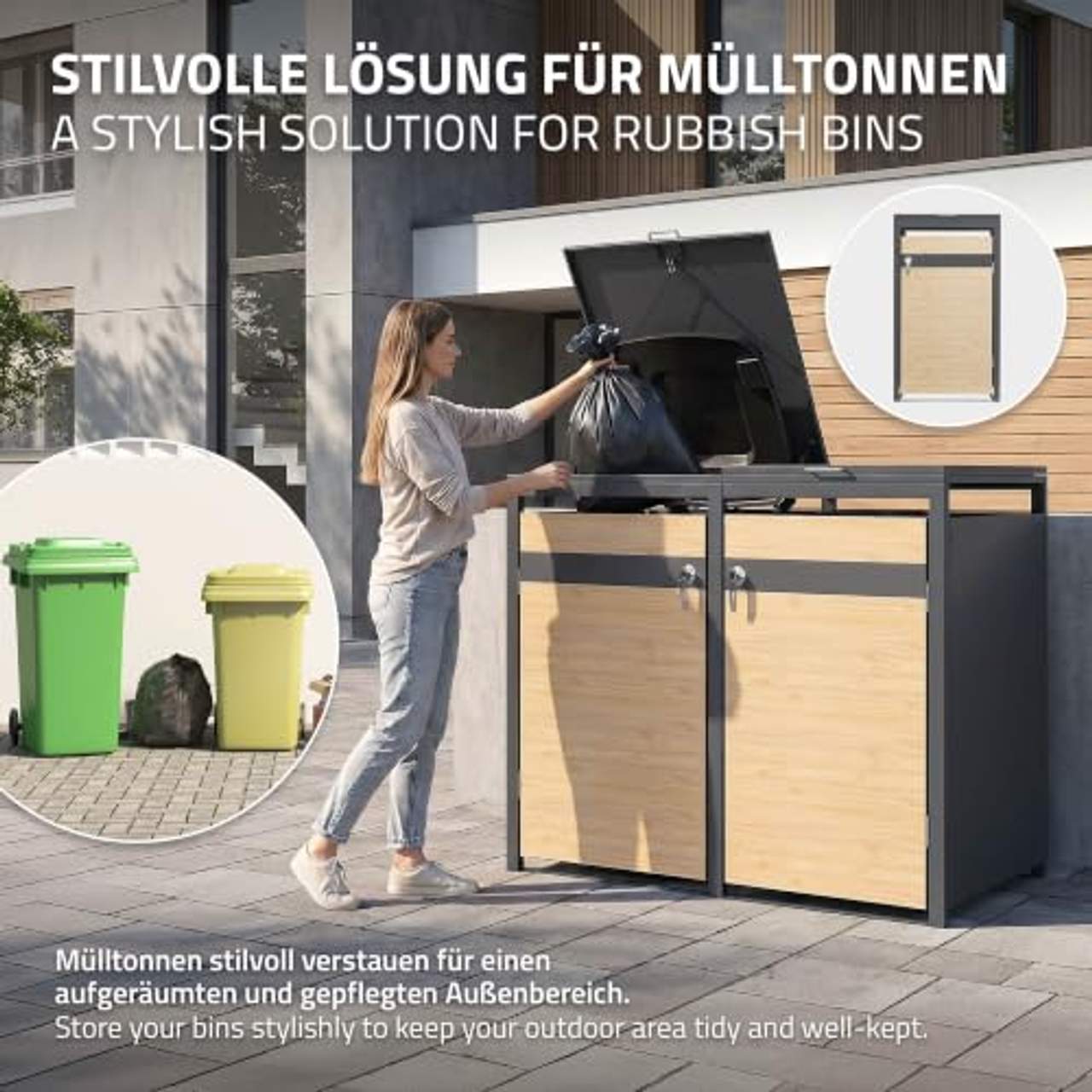 ML-Design Mülltonnenbox 3er 240L