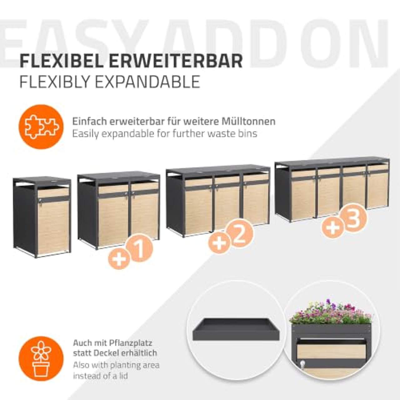 ML-Design Mülltonnenbox 3er 240L