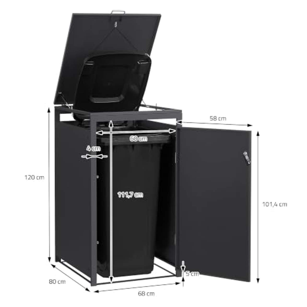ML-Design Mülltonnenbox 3er 240L
