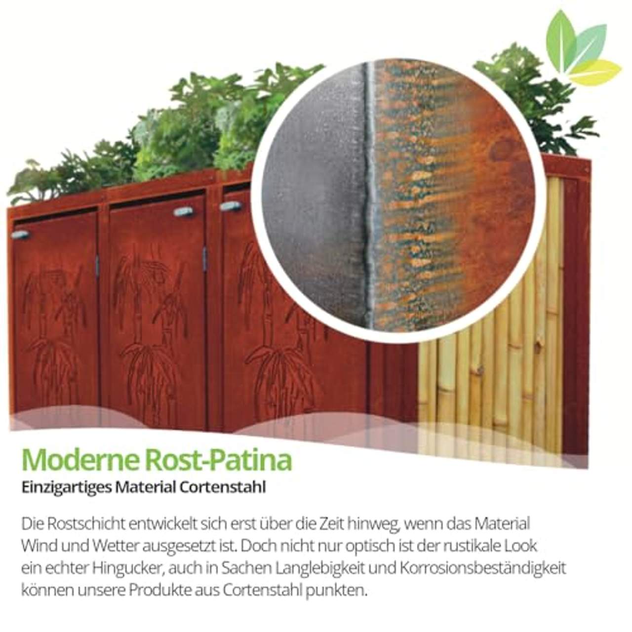 TerraGala Mülltonnenbox für 2 Tonnen à 240 Liter