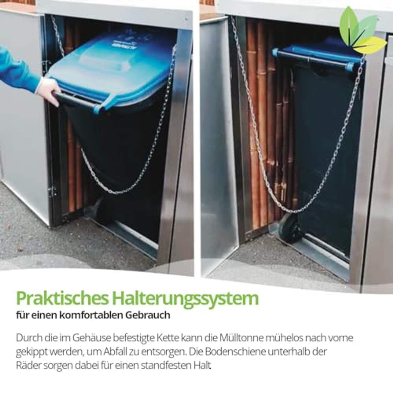 TerraGala Mülltonnenbox für 2 Tonnen à 240 Liter