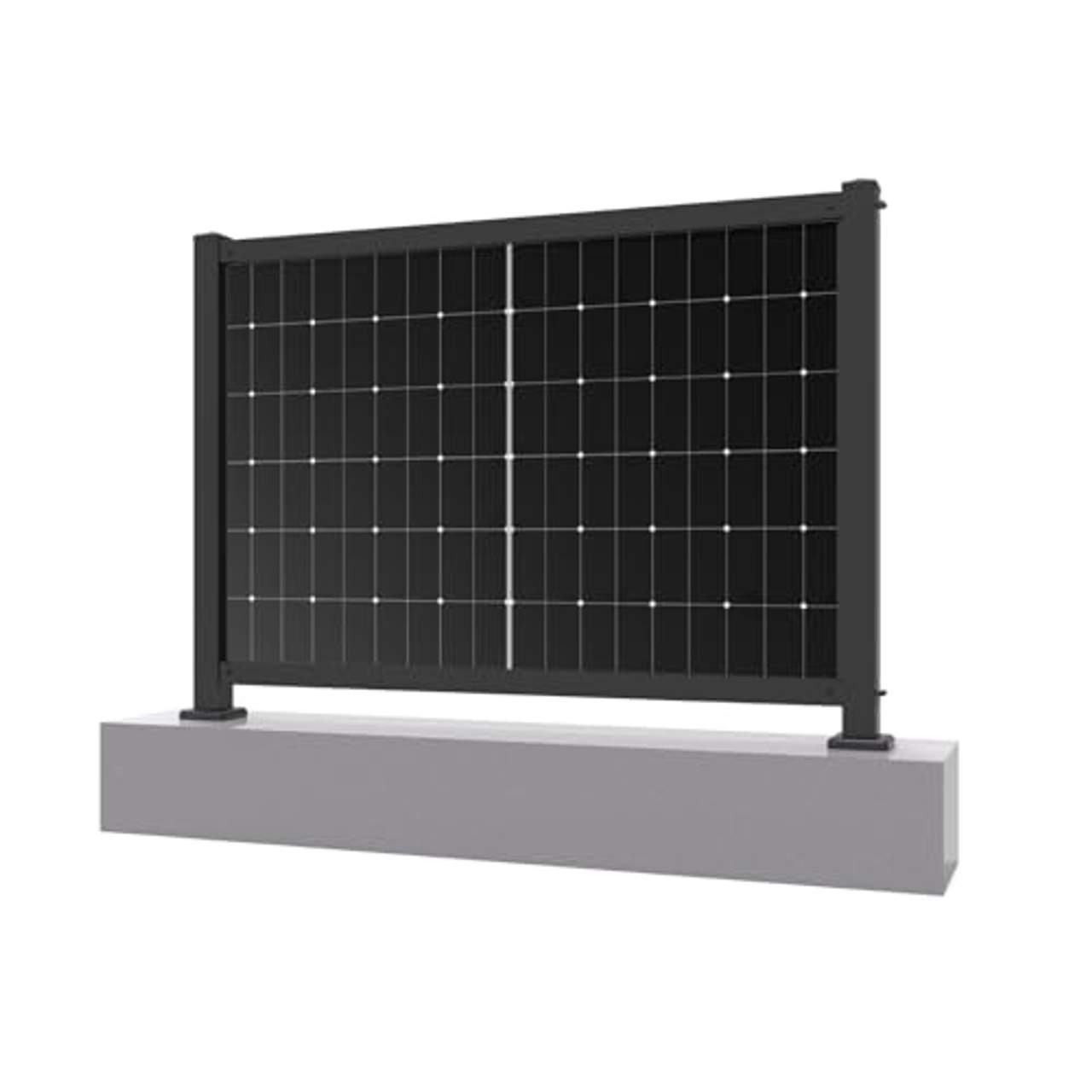 Solarzaun 4.0 rostfreier Stahl für 2 Module
