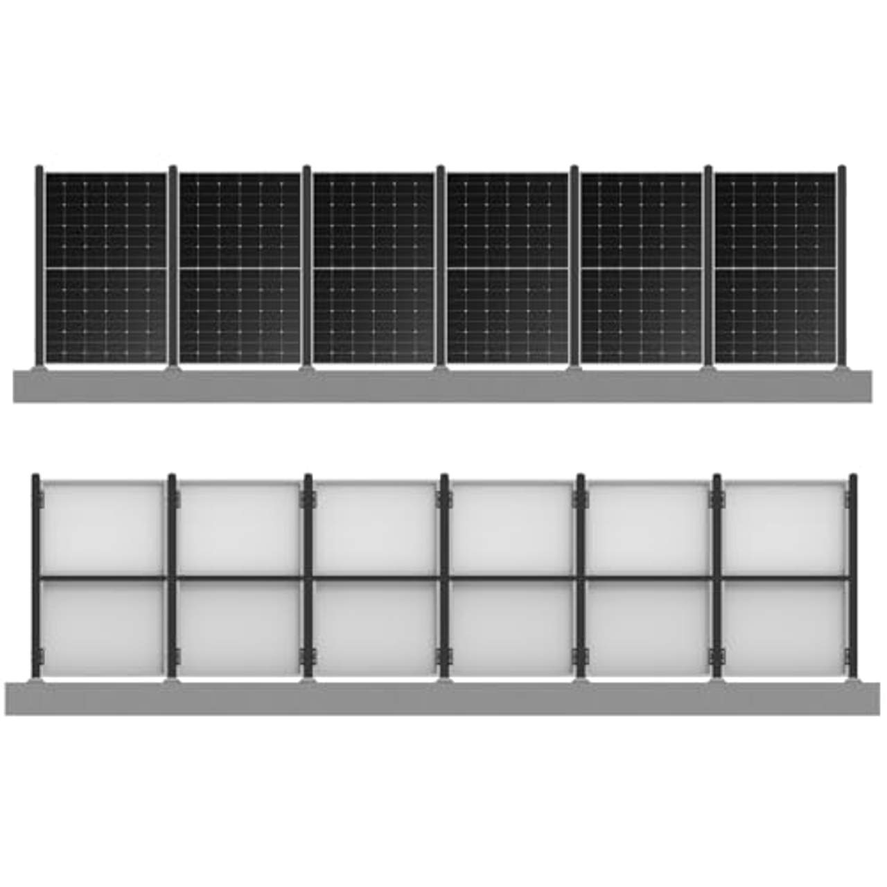Solarzaun 4.0 (Vertikal mit Standfuß, für 1 Modul 1722mm)