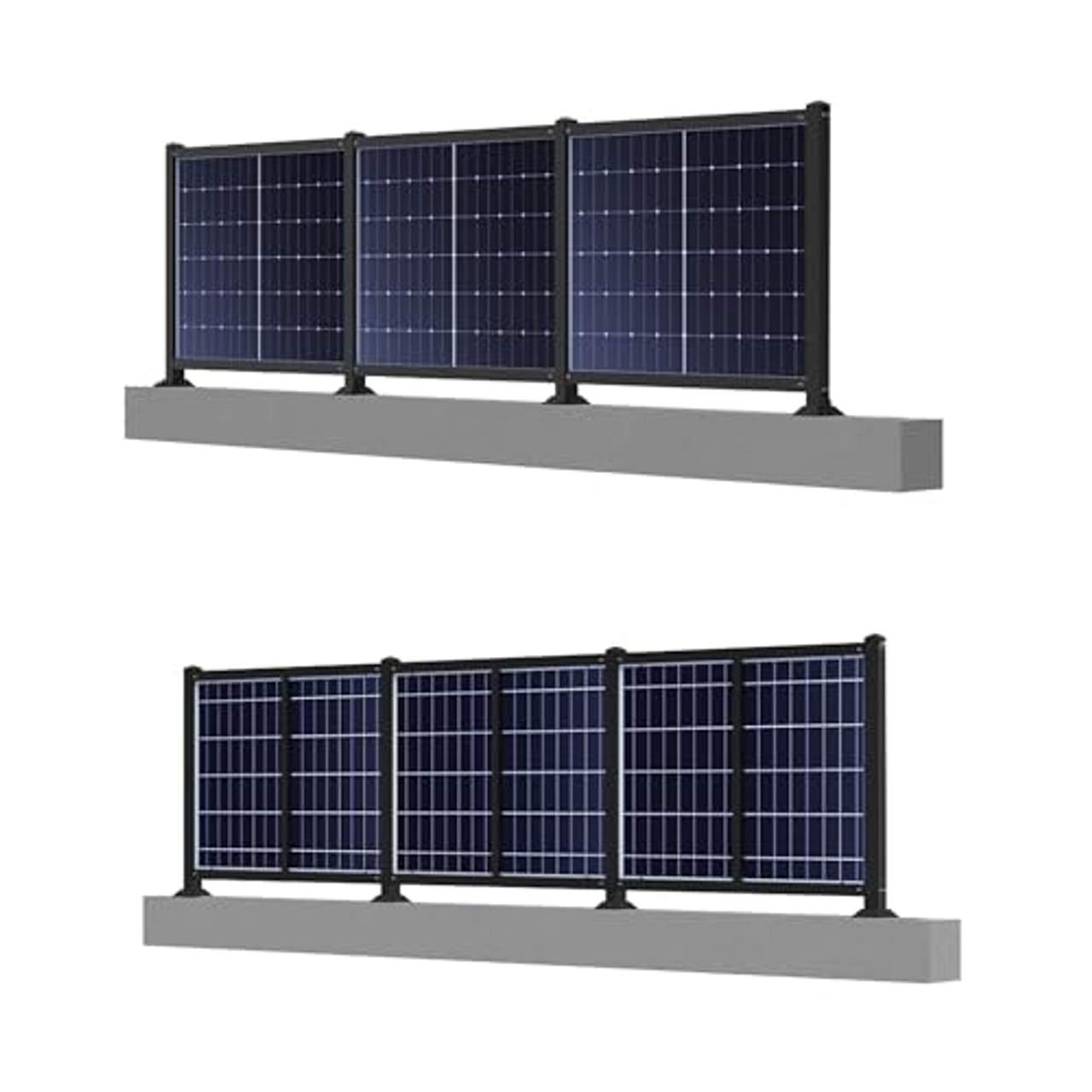 Solarzaun rostfreier Stahl für 3 Module